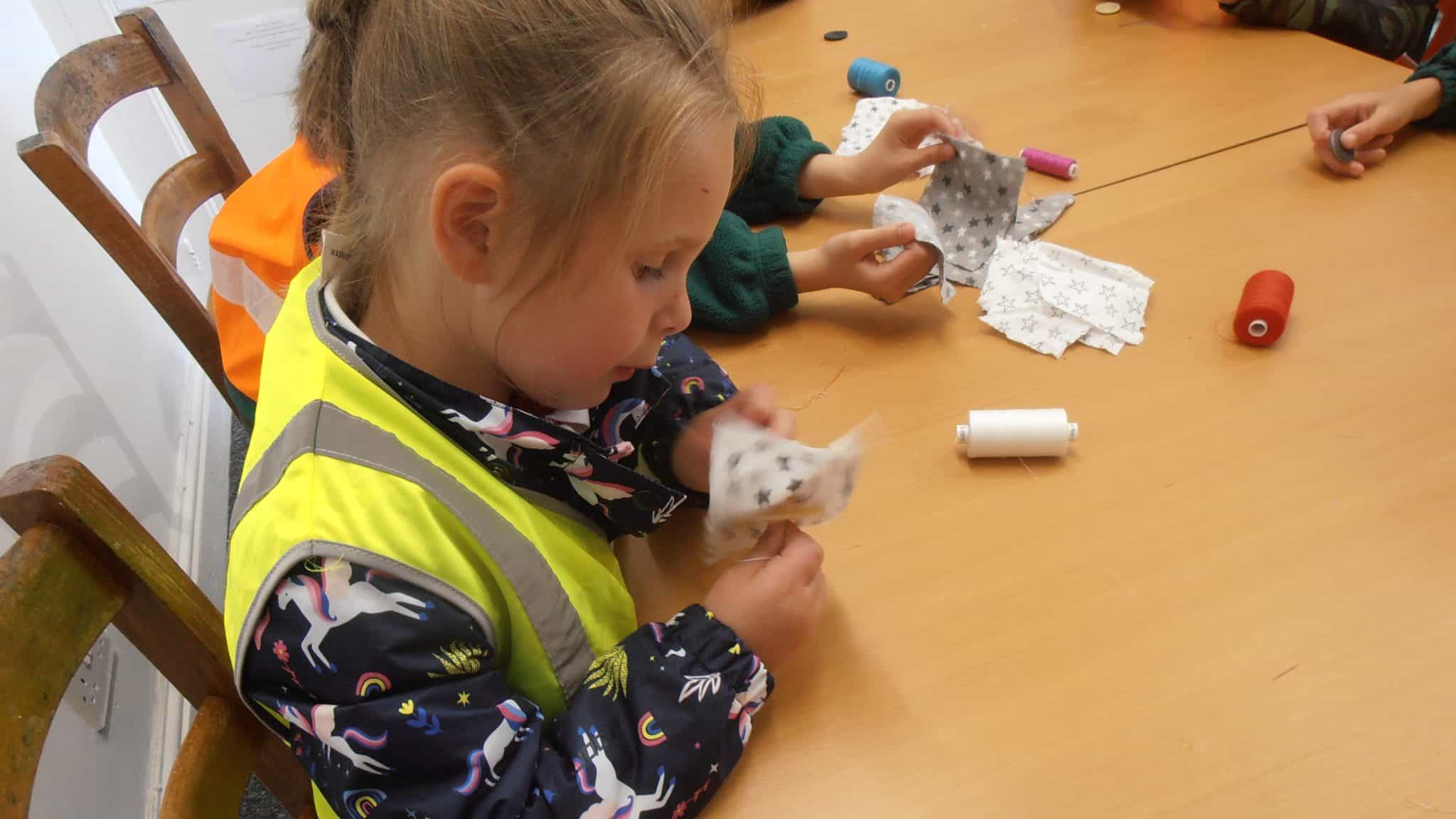 Learning to mend at Maple School for SustFest Schools Week 2024